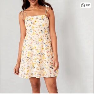 Old Navy Floral Tie-Strap Dress - White and Yellow